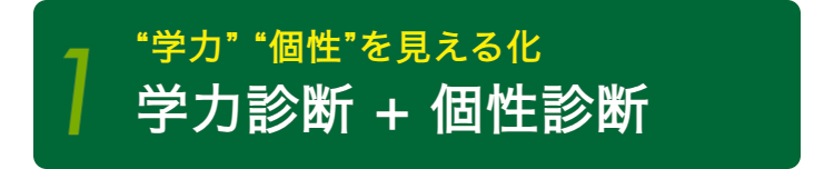 “学力” “個性”を見える化
1 学力診断 + 個性診断