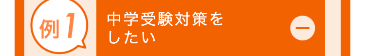 (例1)
中学受験対策を
したい
