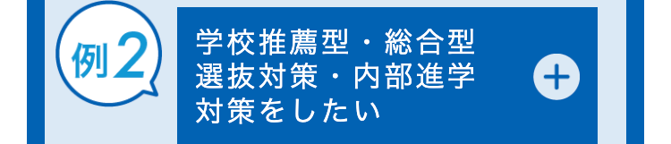 例2 学校推薦型・総合型
選抜対策・内部進学
+
対策をしたい